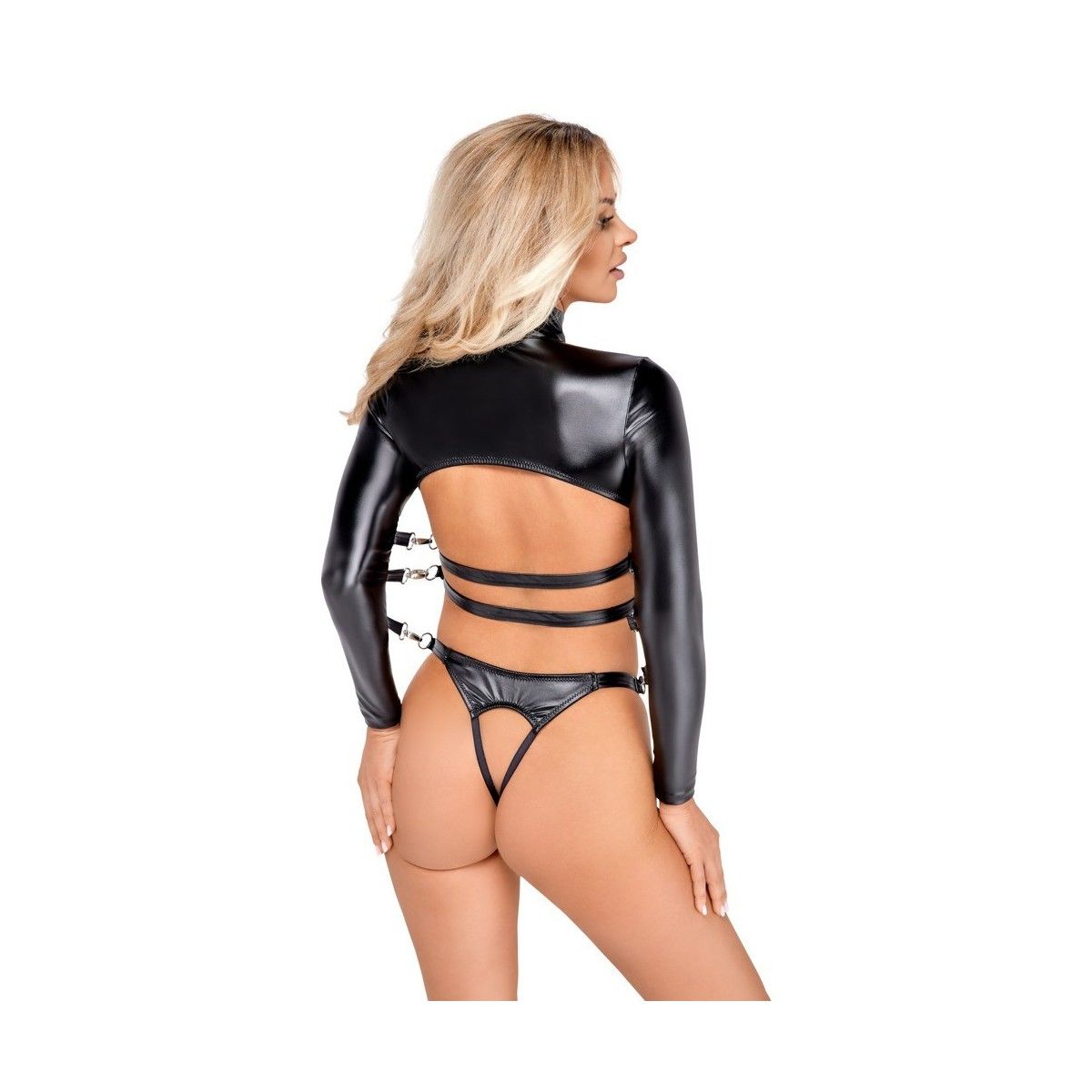 Completo intimo top a manica lunga e perizoma set bdsm