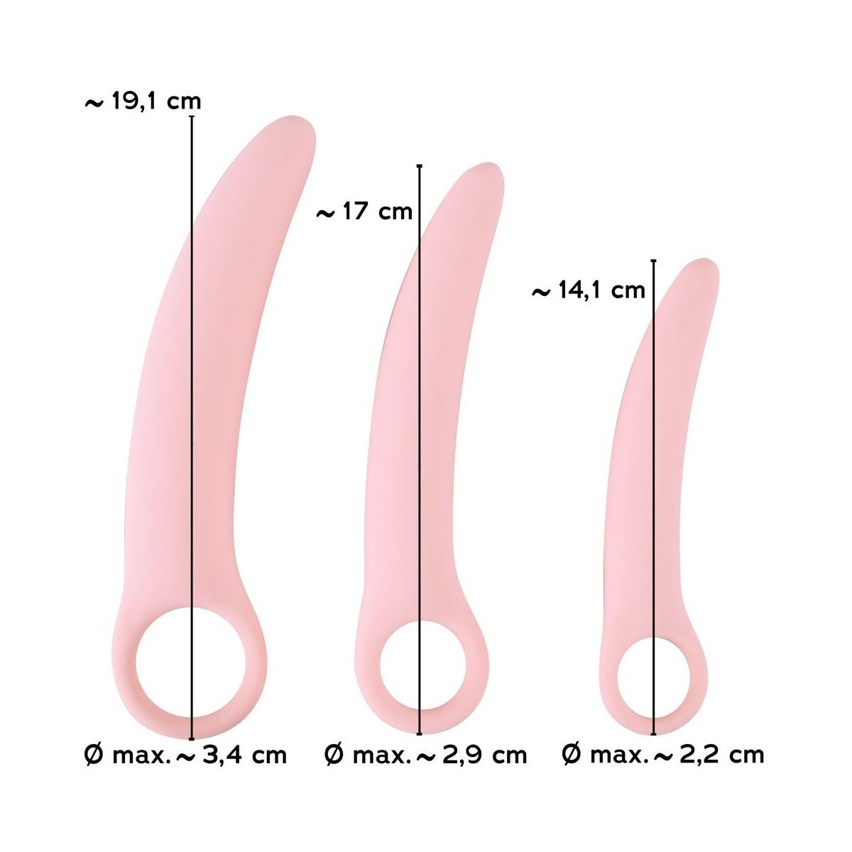 Vaginal trainers set 3 pz dildo in silicone