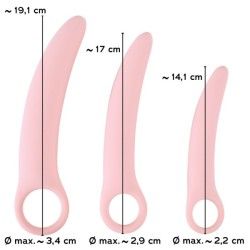 Set 3 pz dildo silicone per training vaginale Set 3 pz dildo silicone per training vaginale