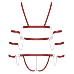 Body bondage intimo aperto rosso scuro Body bondage intimo aperto rosso scuro