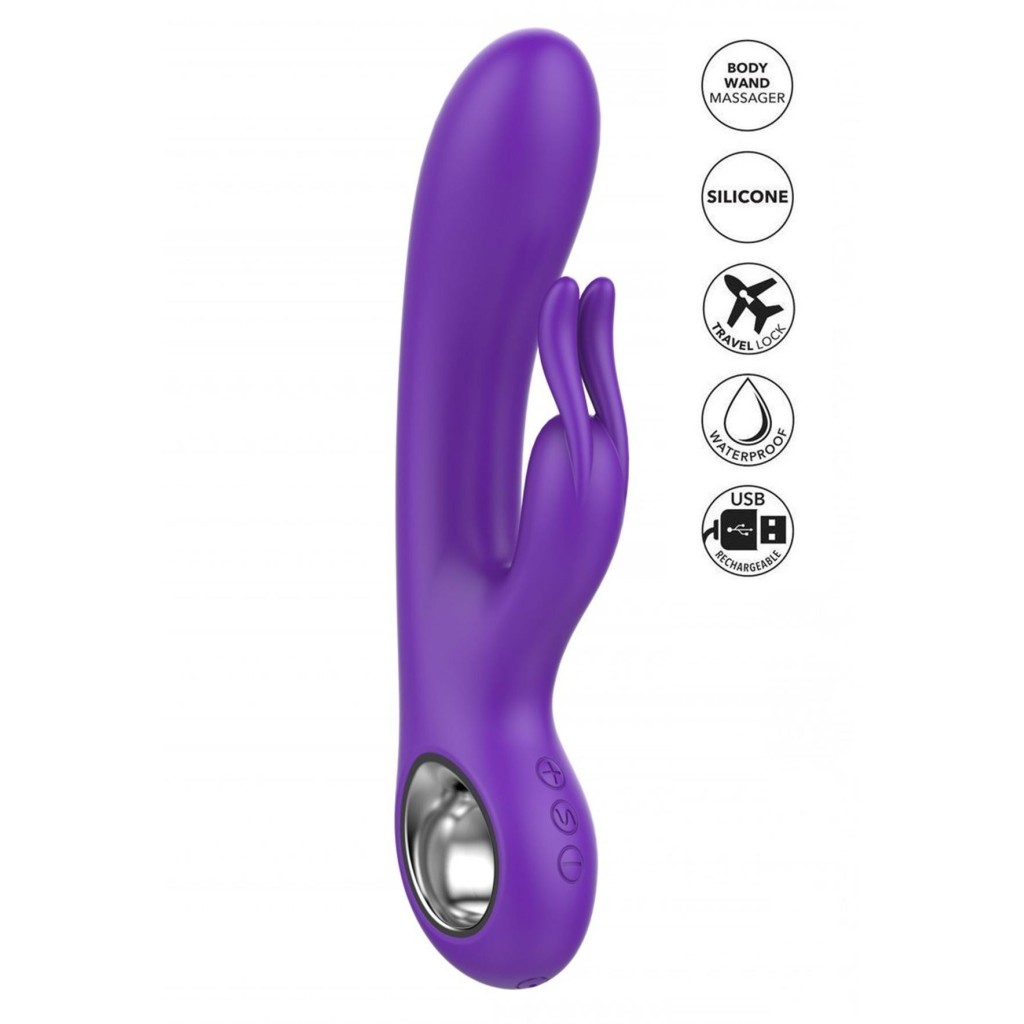 Vibratore rabbit in silicone dildo fallo doppio stimolatore clitoride vibrante sex toy