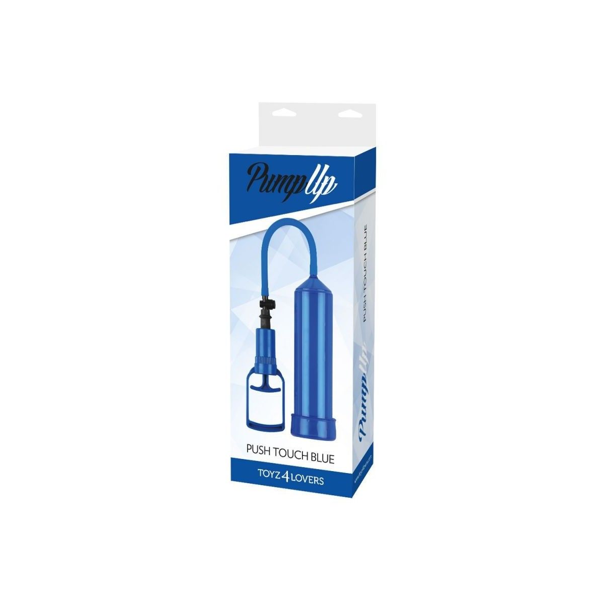 pompa per pene sviluppatore push touch blue