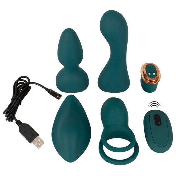 Kit 4 sex toys e telecomando verde