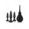 Kit 3 plug anali con doccia intima nero Kit 3 plug anali con doccia intima nero