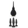 Kit 3 plug anali con doccia intima nero Kit 3 plug anali con doccia intima nero