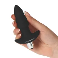 Plug anale mini ondulato nero 10 cm