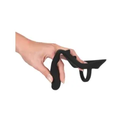 Anello per pene con plug anale nero Anello per pene con plug anale nero