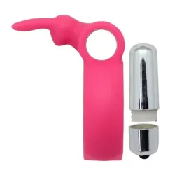 Anello pene vibrante con rabbit fucsia Anello pene vibrante con rabbit fucsia