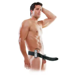 Fallo cavo indossabile vibrante nero 20 cm Fallo cavo indossabile vibrante nero 20 cm