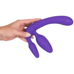 Fallo triplo anale vaginale indossabile viola Fallo triplo anale vaginale indossabile viola