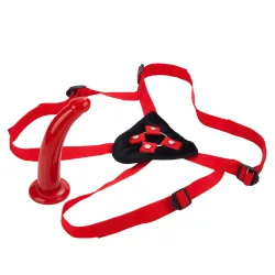 Set strapon imbracatura e dildo rosso Set strapon imbracatura e dildo rosso