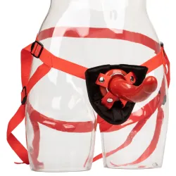 Set strapon imbracatura e dildo rosso Set strapon imbracatura e dildo rosso
