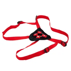 Set strapon imbracatura e dildo rosso Set strapon imbracatura e dildo rosso