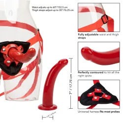 Set strapon imbracatura e dildo rosso Set strapon imbracatura e dildo rosso