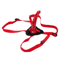 Set strapon imbracatura e dildo rosso Set strapon imbracatura e dildo rosso