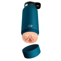 Masturbatore vagina a borraccia blu chiaro