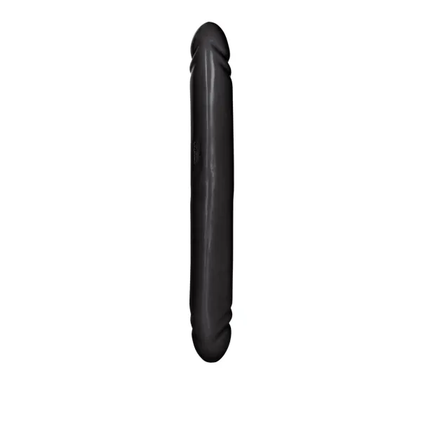 Doppio dildo liscio nero 30 cm
