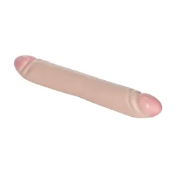 Doppio dildo liscio pelle chiara 30 cm Doppio dildo liscio pelle chiara 30 cm