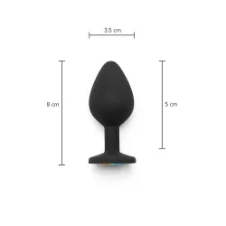 Plug anale medium in silicone nero arcobaleno Plug anale medium in silicone nero arcobaleno