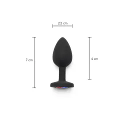 Plug anale S silicone nero pietra arcobaleno Plug anale S silicone nero pietra arcobaleno