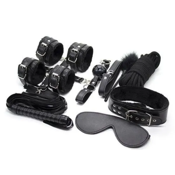 Kit BDSM completo 10 pz nero