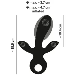 Vibratore triplo gonfiabile nero Eternal Vibratore triplo gonfiabile nero Eternal