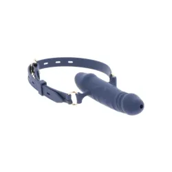 Ball Gag doppio dildo in silicone blu Taboom Ball Gag doppio dildo in silicone blu Taboom