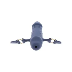 Ball Gag doppio dildo in silicone blu Taboom Ball Gag doppio dildo in silicone blu Taboom