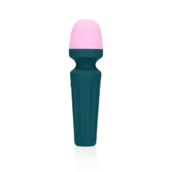 Mini Wand vibratore verde e rosa Mini Wand vibratore verde e rosa