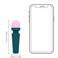 Mini Wand vibratore verde e rosa Mini Wand vibratore verde e rosa