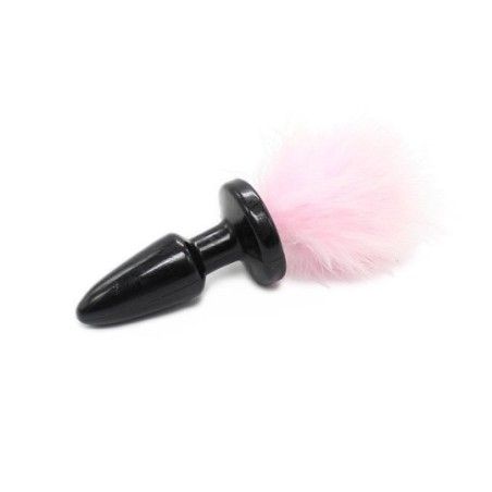 Plug anale pompon rosa Funny Tail 8 cm