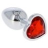 Plug anale metallo cuore rosso Small 6 cm Plug anale metallo cuore rosso Small 6 cm