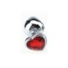 Plug anale metallo cuore rosso Small 6 cm Plug anale metallo cuore rosso Small 6 cm