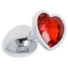 Plug anale metallo cuore rosso Small 6 cm Plug anale metallo cuore rosso Small 6 cm