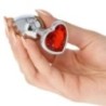 Plug anale metallo cuore rosso Small 6 cm