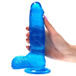 Fallo realistico jelly blu 19 cm Fallo realistico jelly blu 19 cm