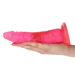 Dildo Realistico jelly rosa trasparente 18 cm Dildo Realistico jelly rosa trasparente 18 cm