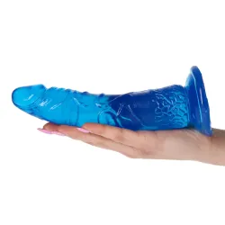 Dildo Realistico jelly blu trasparente 18 cm Dildo Realistico jelly blu trasparente 18 cm