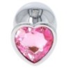 Plug anale metallo cuore rosa Large 8 cm Plug anale metallo cuore rosa Large 8 cm