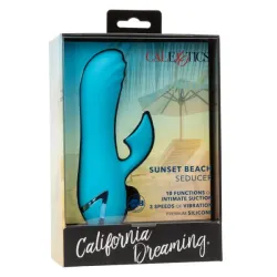 Vibratore rabbit con succhia clitoride blu Vibratore rabbit con succhia clitoride blu