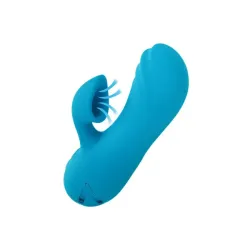 Vibratore rabbit con succhia clitoride blu Vibratore rabbit con succhia clitoride blu