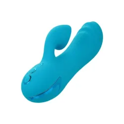 Vibratore rabbit con succhia clitoride blu Vibratore rabbit con succhia clitoride blu