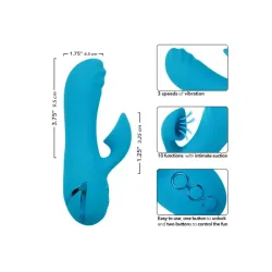 Vibratore rabbit con succhia clitoride blu Vibratore rabbit con succhia clitoride blu