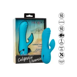 Vibratore rabbit con succhia clitoride blu Vibratore rabbit con succhia clitoride blu