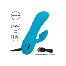 Vibratore rabbit con succhia clitoride blu Vibratore rabbit con succhia clitoride blu