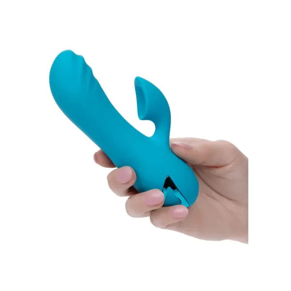 Vibratore rabbit con succhia clitoride blu