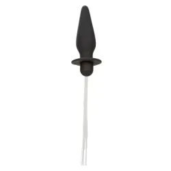 Plug anale silicone nero con frange luminose Plug anale silicone nero con frange luminose