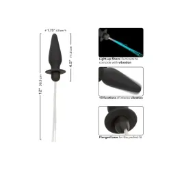 Plug anale silicone nero con frange luminose Plug anale silicone nero con frange luminose