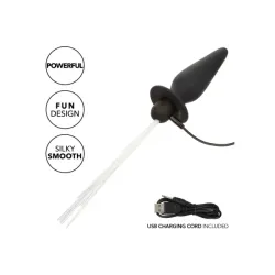 Plug anale silicone nero con frange luminose Plug anale silicone nero con frange luminose