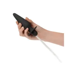 Plug anale silicone nero con frange luminose Plug anale silicone nero con frange luminose